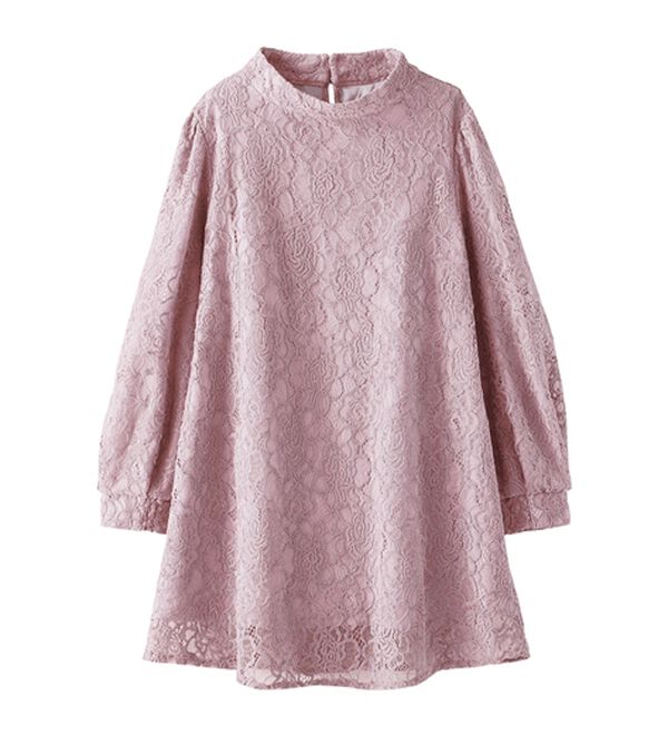 BELLUNA（ベルーナ）の「【一枚でエレガント！】ふんわり総レーススタンド衿チュニック（チュニック）」｜詳細画像