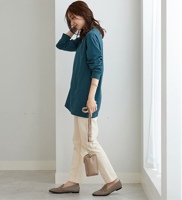 BELLUNA（ベルーナ）の「【快適Ｌａｂ．】ふんわりピーチ起毛切替チュニック（チュニック）」｜詳細画像