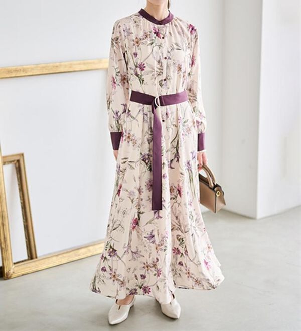 RANAN（ラナン）の「レトロフラワーシャツワンピース（プリントワンピース）」｜詳細画像