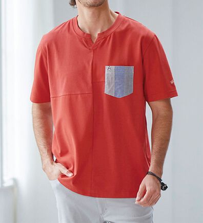 「＜ハッシュパピー＞大人のパネル切替プルオーバー（メンズシャツ）」