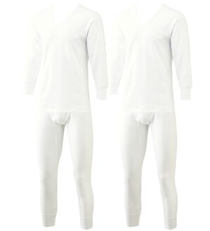 「素肌の匠（Ｒ）プレミアム綿１００％ふっくらインナー上下組（メンズ肌着・インナーウェア）」｜ホワイトU首上下組