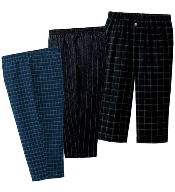 「【３本組】日本製播州ちりめん７分丈ステテコ（メンズルームウェア）」｜3本組