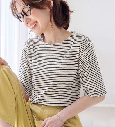 Viola e Viola（ヴィオラ エ ヴィオラ）の「ひんやリブ　メロウデザイントップス（カットソー）」