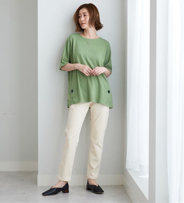 BELLUNA（ベルーナ）の「波柄ジャカード素材裾ボタンチュニック（チュニック）」｜詳細画像