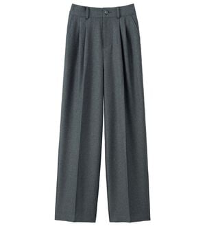 ルフラン（ルフラン）の「こ綺麗でこなれたウールライクパンツ（フルレングスパンツ）」｜杢チャコール