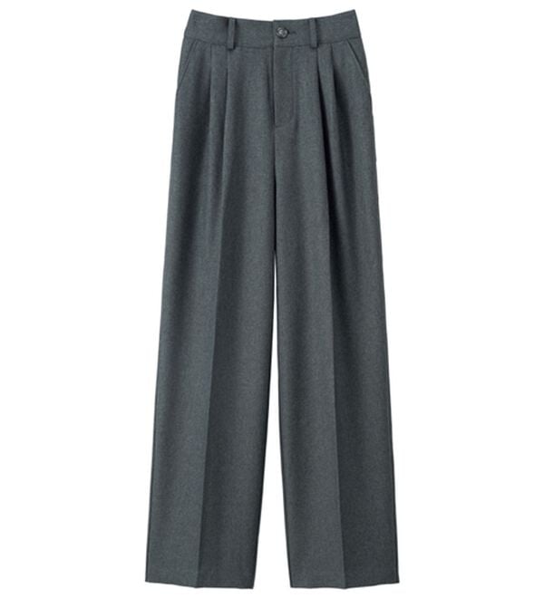 ルフラン（ルフラン）の「こ綺麗でこなれたウールライクパンツ（フルレングスパンツ）」｜杢チャコール