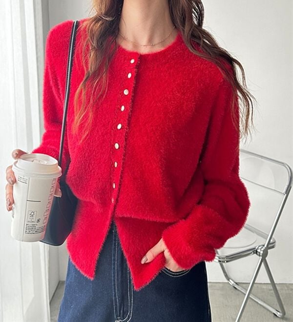 GeeRA（ジーラ）の「裾スリットシャギーコンパクトカーディガン（その他カーディガン）」｜詳細画像