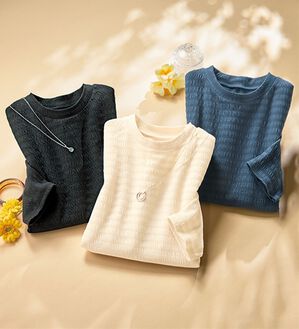 ルフラン（ルフラン）の「【３色組】＜チョコザップ＞吸汗速乾ジャカードプルオーバー（カットソー）」｜3色組