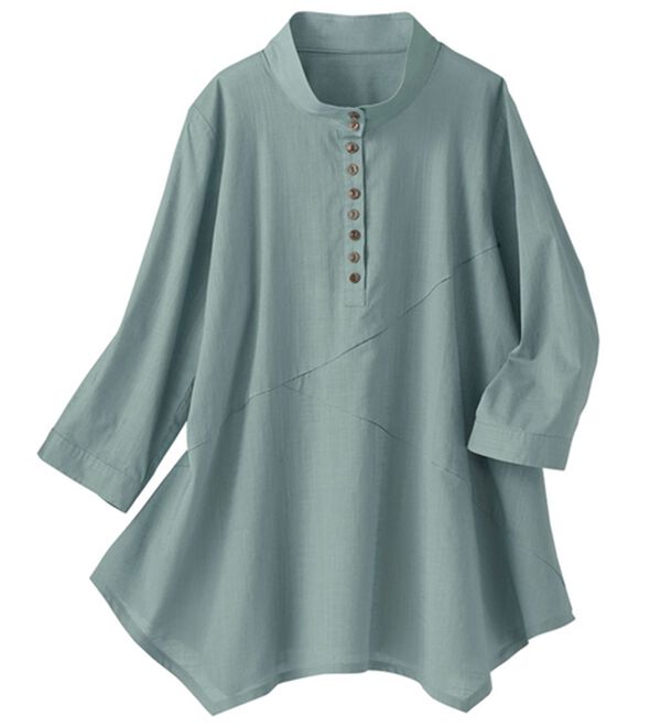 BELLUNA（ベルーナ）の「【３枚組】綿１００％スラブ素材切替ブラウス（ブラウス）」｜詳細画像