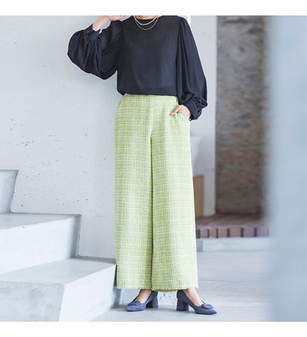 RANAN（ラナン）の「ツイードワイドパンツ（フルレングスパンツ）」｜詳細画像