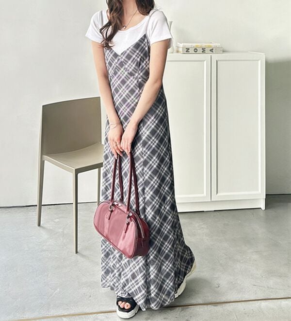 GeeRA（ジーラ）の「シアーチェックキャミワンピース（その他ワンピース）」｜詳細画像