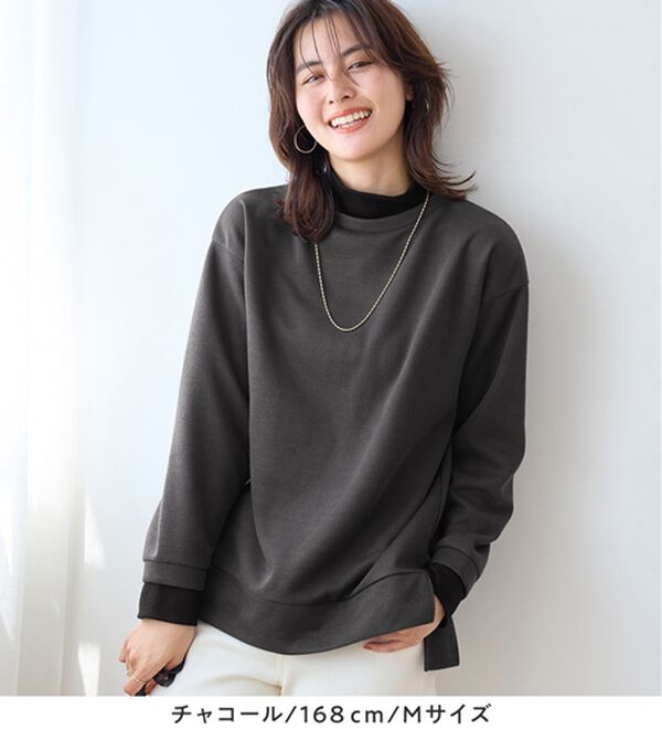 Viola e Viola（ヴィオラ エ ヴィオラ）の「あったかニットソーリブトップス（チュニック）」｜詳細画像