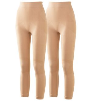 「【２枚組】整体師監修！骨盤・膝サポートレギンス同色２枚組（肌着・インナーウェア）」｜ベージュ
