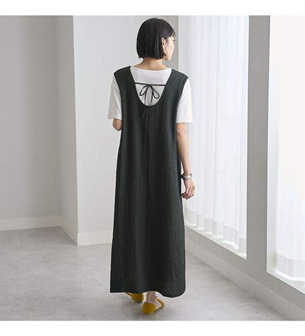 BELLUNA（ベルーナ）の「サラっと素材バックリボンワンピース（その他ワンピース）」｜詳細画像