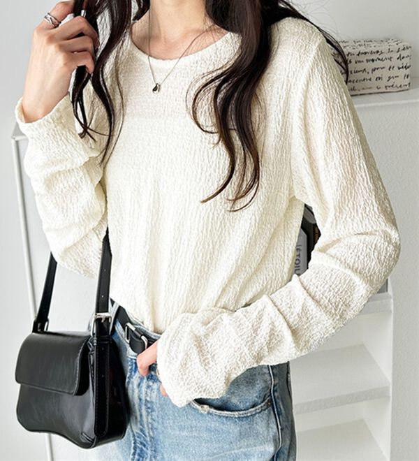 GeeRA（ジーラ）の「クルーネックジャガードプルオーバー（カットソー）」｜詳細画像