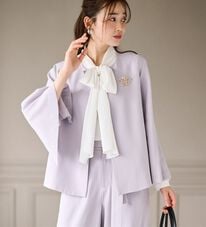 RANAN（ラナン）の「【２点セット】防しわ！洗える！ケープライクジャケットセットアップ（パンツスーツ）」