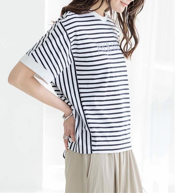 BELLUNA（ベルーナ）の「【２点セット】ロゴＴシャツ付ワンピースアンサンブル（アンサンブル）」｜詳細画像