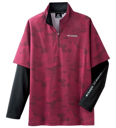 「＜ケイパ＞フェイクレイヤードハーフジップＴシャツ（メンズカットソー）」