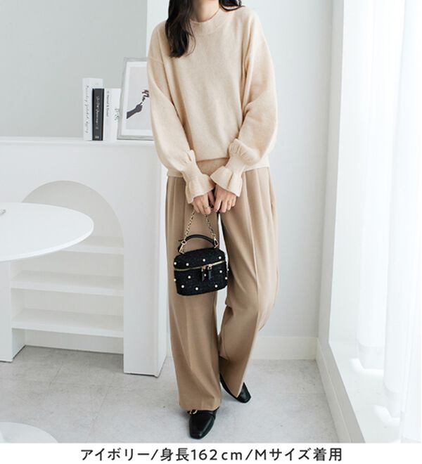 alotta（アロッタ）の「洗える！ふんわりタッチキャンディースリーブゆるニット（ニット・セーター）」｜詳細画像