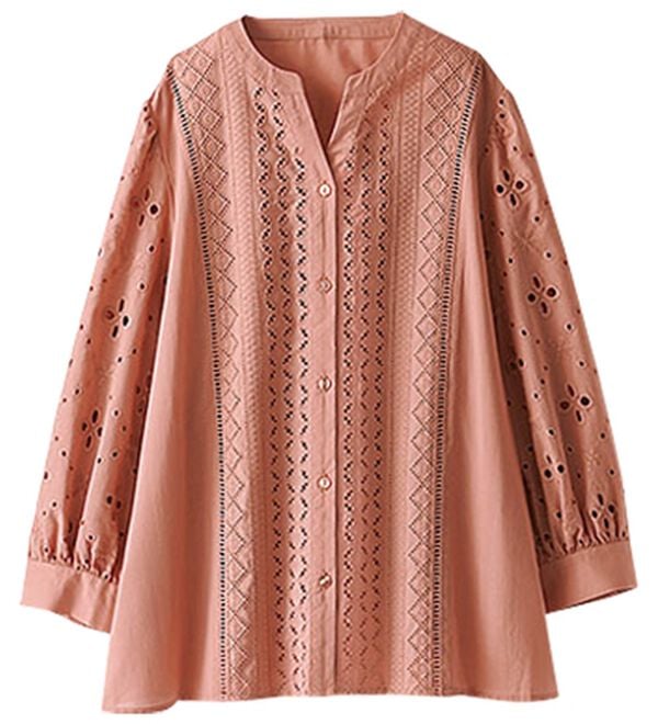 BELLUNA（ベルーナ）の「花柄レース切替デザインブラウス（ブラウス）」｜詳細画像