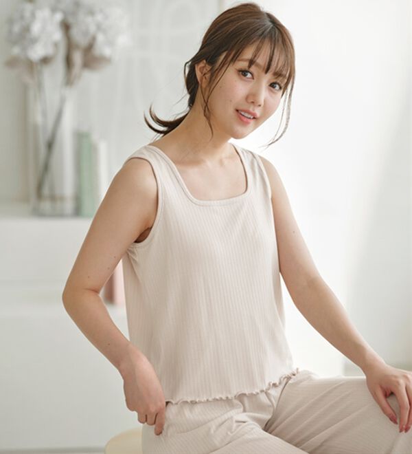 YU'NOW（ユナウ）の「リブルームウエア３点セット（パジャマ・ルームウェア）」｜詳細画像