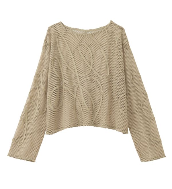 RANAN（ラナン）の「コード刺繍シアーメッシュTシャツ（カットソー）」｜詳細画像