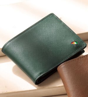 「＜アーノルド　パーマー＞サフィアーノレザー財布（メンズ財布・パスケース）」｜グリーン