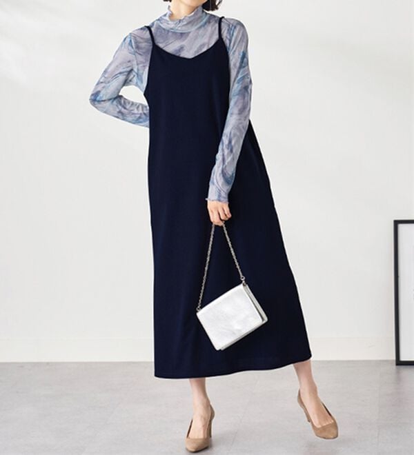 BELLUNA（ベルーナ）の「シアープルオーバー付！ワンピースアンサンブル（その他ワンピース）」｜詳細画像