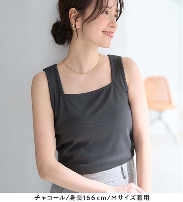Viola e Viola（ヴィオラ エ ヴィオラ）の「保冷剤ポケット付スクエアタンクトップ（タンクトップ・キャミソール）」｜詳細画像