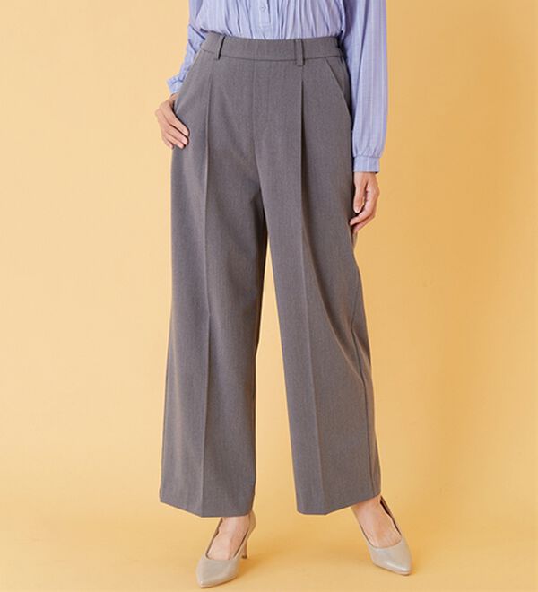 BELLUNA（ベルーナ）の「サマ見え！美脚タック使いワイドパンツ（ワイドパンツ・ガウチョ）」｜詳細画像