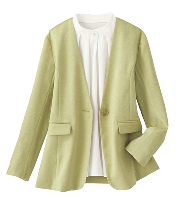 BELLUNA（ベルーナ）の「＜楽スタフィット＞ノーカラージャケット（ノーカラージャケット）」｜詳細画像