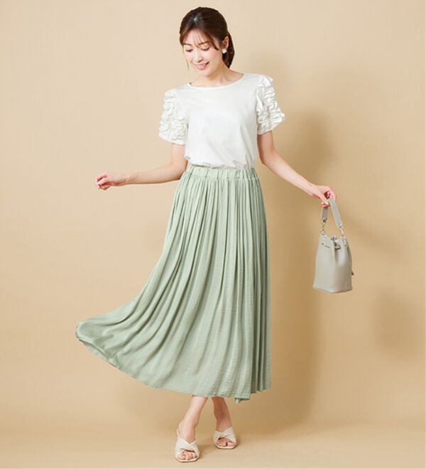 alotta（アロッタ）の「袖フリルひんやりカットソー（カットソー）」｜詳細画像