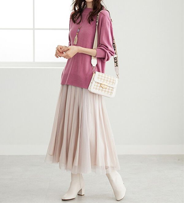 BELLUNA（ベルーナ）の「ふんわり袖カシミヤタッチプルオーバー（ニット・セーター）」｜詳細画像