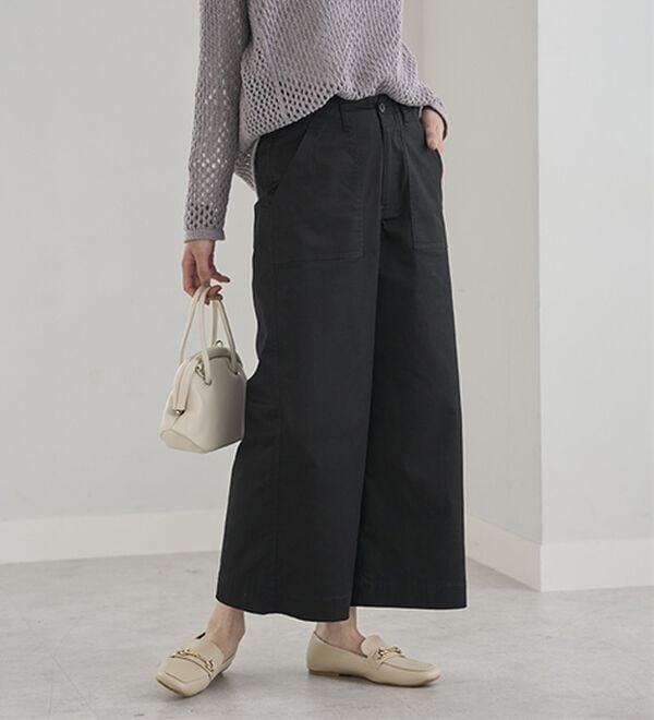 BELLUNA（ベルーナ）の「はっ水綿混ベイカーパンツ（フルレングスパンツ）」｜詳細画像