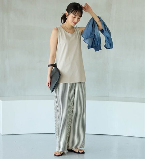 BELLUNA（ベルーナ）の「ヒンヤリ！綿１００％サマ見えタンクトップ（タンクトップ・キャミソール）」｜詳細画像