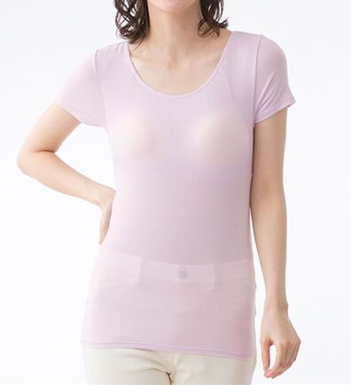 LAVIENNE（ラヴィエンヌ）の「カップ付ひんやり汗取りインナー　半袖＜ラヴィクール＞（ブラトップ・カップ付きインナー）」