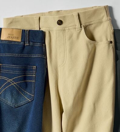 BELLUNA（ベルーナ）の「新感覚！かのこ素材ニットデニムパンツ（フルレングスパンツ）」