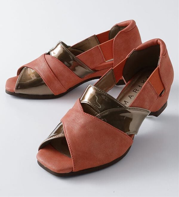 BELLUNA（ベルーナ）の「４Ｅパッチワークオープントゥパンプス（パンプス）」｜詳細画像