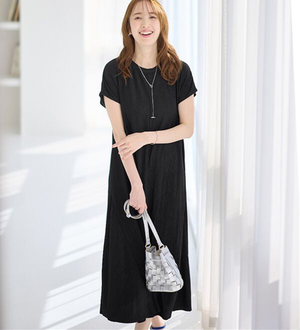 alotta（アロッタ）の「【４つの機能付】ひんやり楽ちん快適！フレアーワンピース（カットソーワンピース）」｜詳細画像