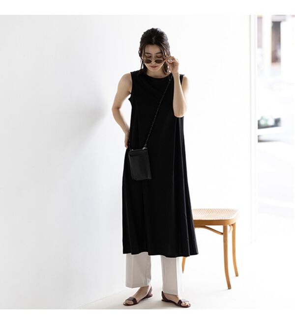 GeeRA（ジーラ）の「フレアーシルエットロングワンピース　ノースリーブ（その他ワンピース）」｜詳細画像