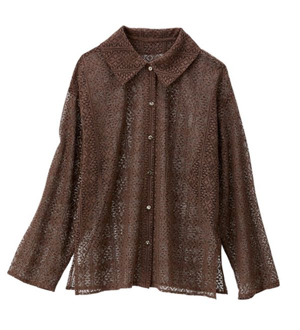 GeeRA（ジーラ）の「衿付レースシャツ（シャツ）」｜詳細画像