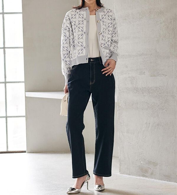 RANAN（ラナン）の「【裏起毛】ウエストゴムなのにスッキリ穿けるデニム（フルレングスパンツ）」｜詳細画像