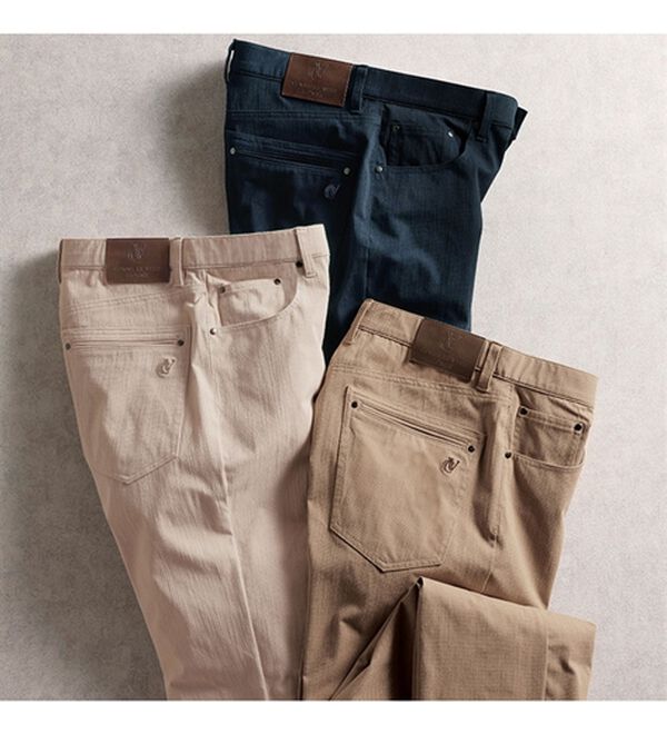 「【３本組】＜コムルヴァン・オム＞のびのび快適上品チノパンツ（メンズフルレングスパンツ）」｜詳細画像