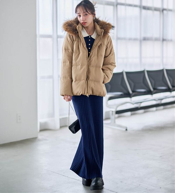 リアルファー付ダウンショートコート - ベルーナ【公式】