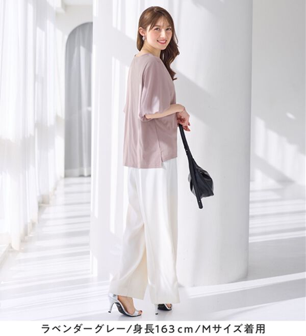 alotta（アロッタ）の「袖異素材バルーンＴシャツ（カットソー）」｜詳細画像