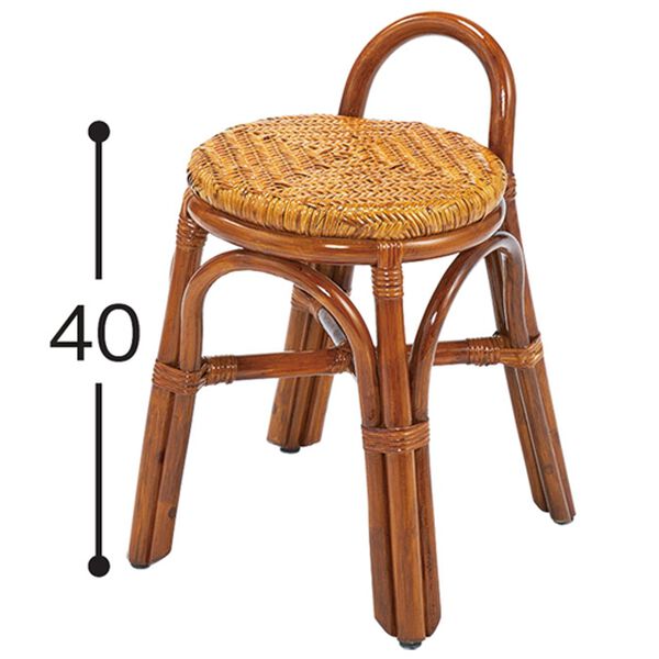 「高さが選べる取っ手付籐スツール（椅子・チェア・スツール）」｜詳細画像