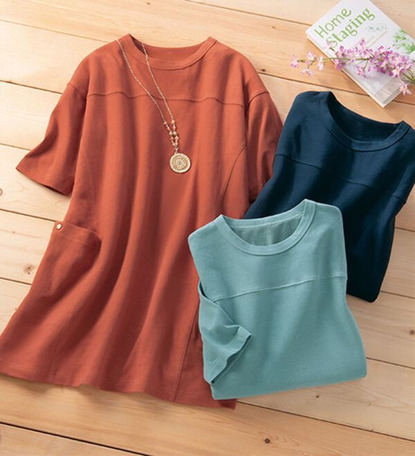 LAVIENNE（ラヴィエンヌ）の「【３色組】魔法の細見せ！ゆったりチュニック（チュニック）」｜3色組