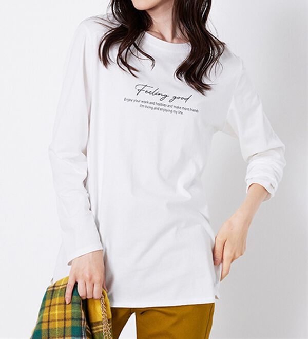 BELLUNA（ベルーナ）の「綿１００％ロゴデザインプルオーバー（カットソー）」｜詳細画像