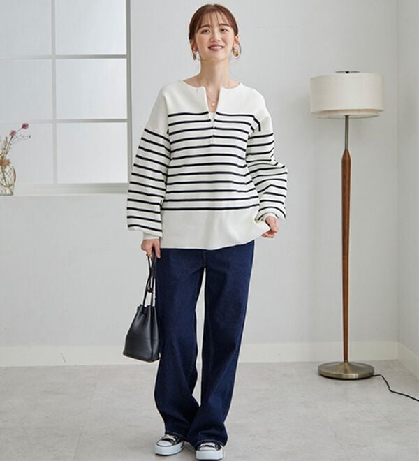 GeeRA（ジーラ）の「ハーフジップニットプルオーバー（ニット・セーター）」｜詳細画像