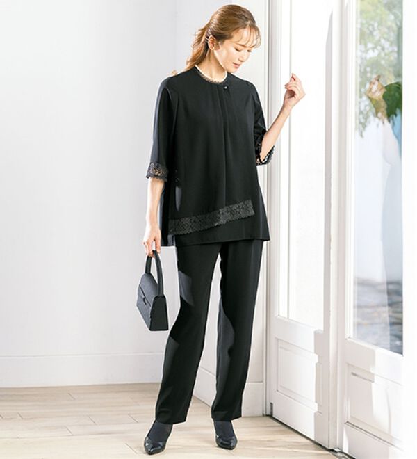 ルフラン（ルフラン）の「上品レース使いブラジャケパンツスーツ（ブラックフォーマル（喪服・礼服））」｜詳細画像